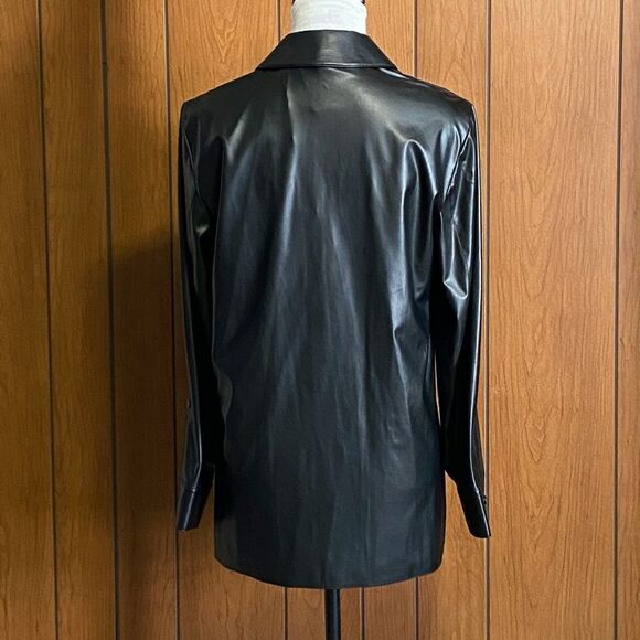 Theory Shirt Jacket in Faux Leather size M - Picture 6 of 10